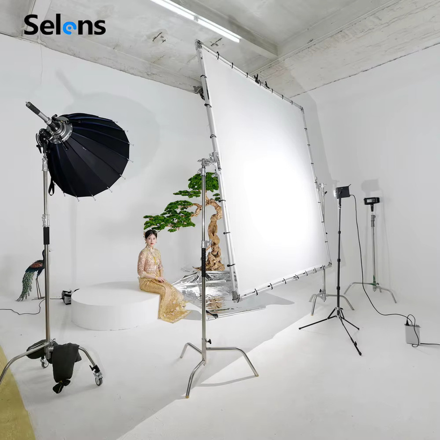 Selens Butterfly-Softlight-Schirm mit Diffusor, 3,6 m faltbarer Rahmen für kommerzielle Fotografie und Filmproduktion, Farbe: Green - Bild 3