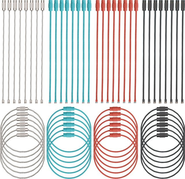 Schlüsselanhänger Draht-Kabel, Edelstahl, Silber, Unisex - Bild 1