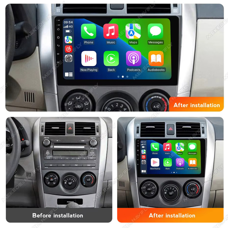 MEKEDE Android 14 Auto Stereo Radio Multimedia Player für Toyota Corolla E140/150, 9 Zoll, Schwarz - Bild 2