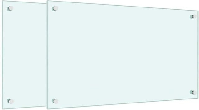 2er-Set vidaXL Küchenrückwände aus Hartglas in Weiß, B/H: 70 x 40 cm - Bild 1