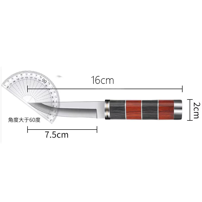 Tragbares Obstmesser mit Bambusgriff und Schutzhülle, 15,7 cm - Bild 4