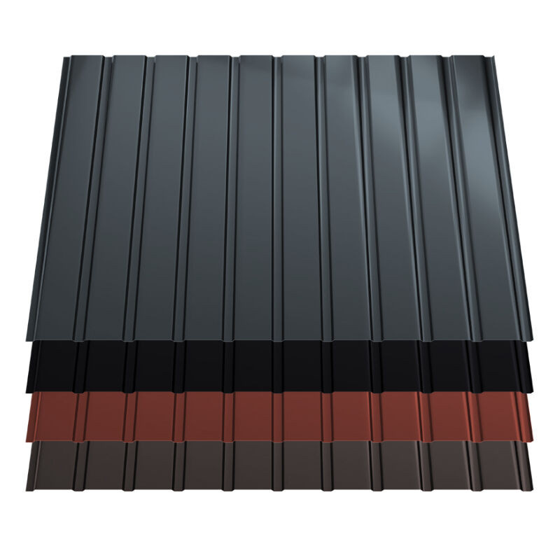 ThyssenKrupp Trapezblech T7 Wand aus Stahl in Schwarz, 0,50 mm Stärke - Bild 1