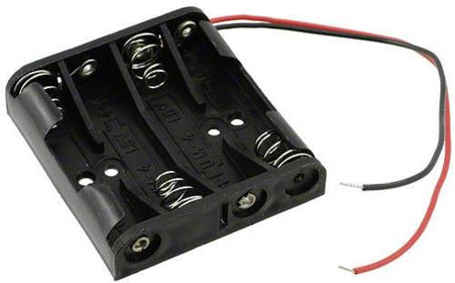 MPD Batteriehalter für 4x Micro AAA Batterien mit Kabel in Schwarz, B/T/H: 51 x 48 x 13 mm - Bild 1