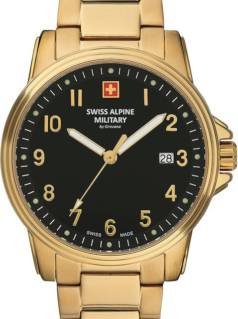 Swiss Alpine Military Herrenuhr, Quarz, Edelstahl, 40 mm, Schwarz, 10 ATM - Bild 1