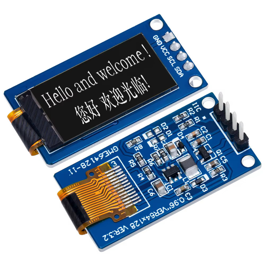 Baishundianzi OLED-Display 0,96 Zoll mit hochkontrastem LCD-Modul, Auflösung 64 x 128, SSD1107-Treiber, vertikaler Bildschirm, Farbe Blau, passend für Arduino - Bild 5