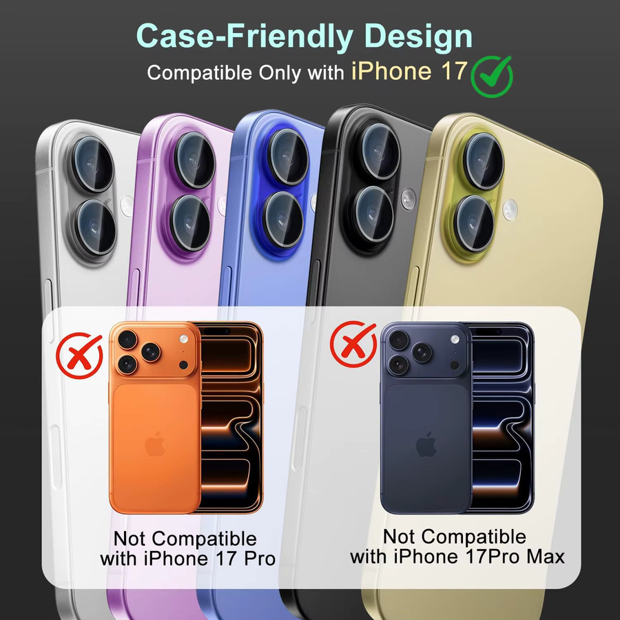 NYFundas Kameraobjektiv-Schutzhülle für iPhone 17 Pro Max, 16, 15, 14, 13, 12, 11 und Mini Modelle - Bild 3