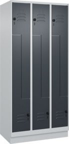 C+P Z-Spind Classic PLUS mit 6 Fächern und Sockel, Grau/Anthrazit, H x B x T: 195 x 90 x 50 cm - Bild 1