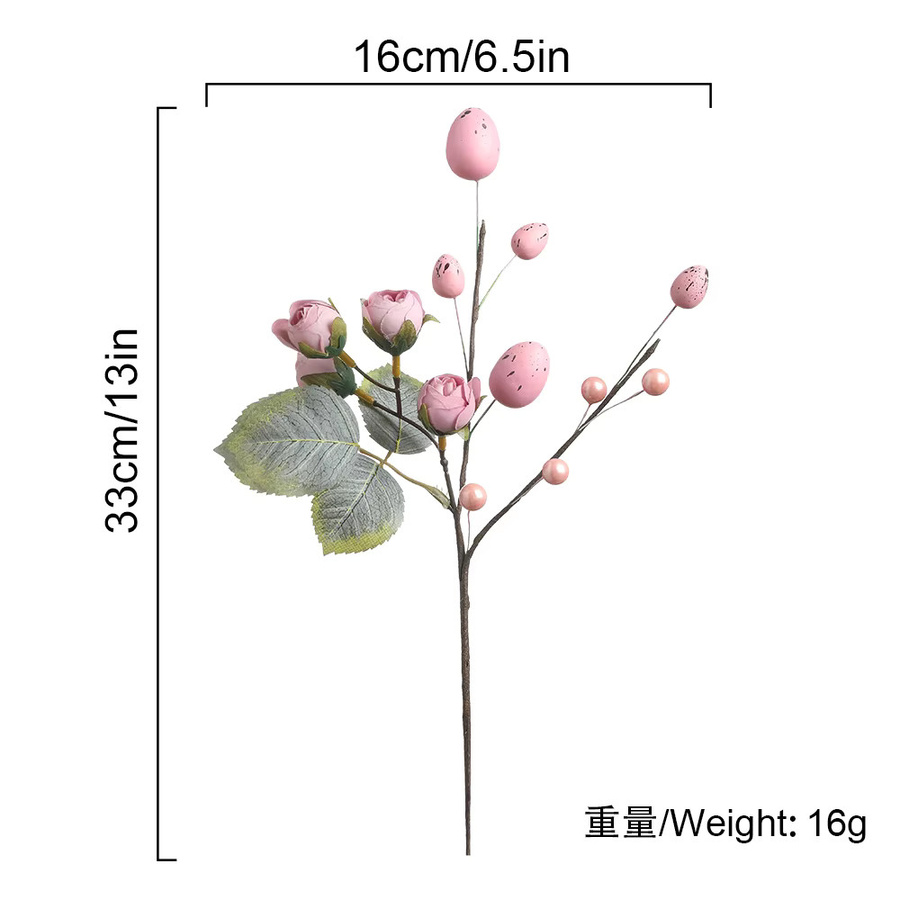MENGHAO Künstliche Blumen Osterei-Bouquet in Pink für deine Oster-Dekoration und Raumgestaltung - Bild 2