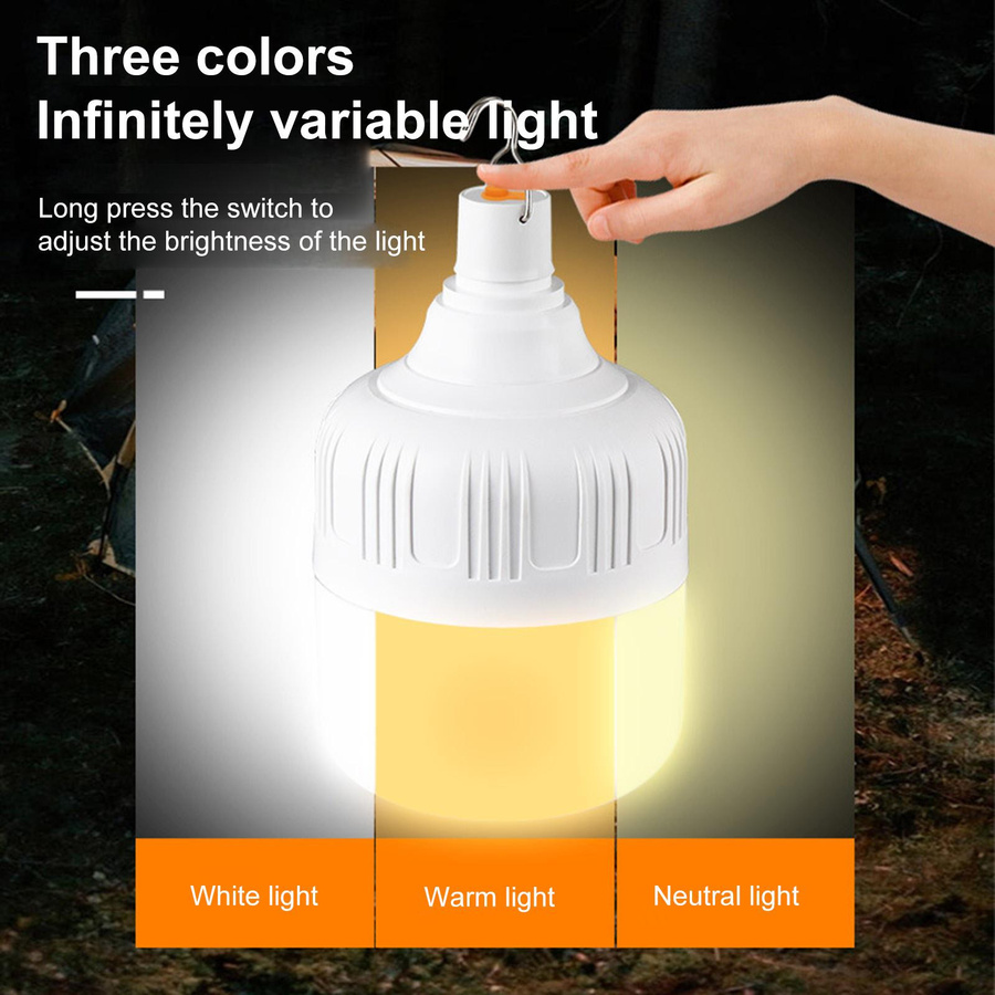 TOMTOP JMS Wiederaufladbare LED Glühbirne mit USB-Anschluss, Weiß, 80W - Bild 3