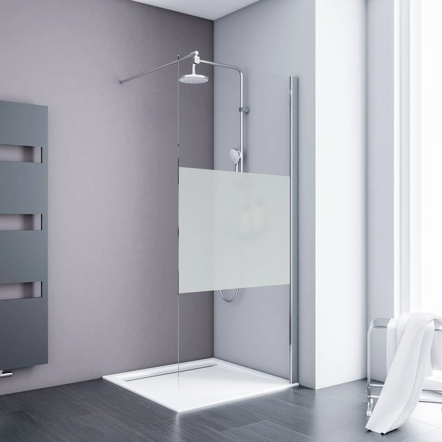 Schulte Alexa Style 2.0 Walk-In Duschwand Ecke, transparent, silber, B/H: 100 x 190 cm - Bild 1