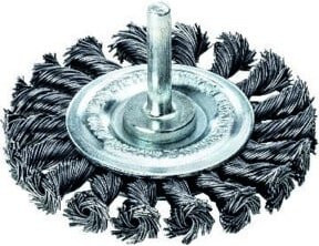 Lessmann Schaft-Rundbürste gezopft aus Edelstahl INOX-Draht 0,50 mm in Silber, Typ 75X10 - Bild 1