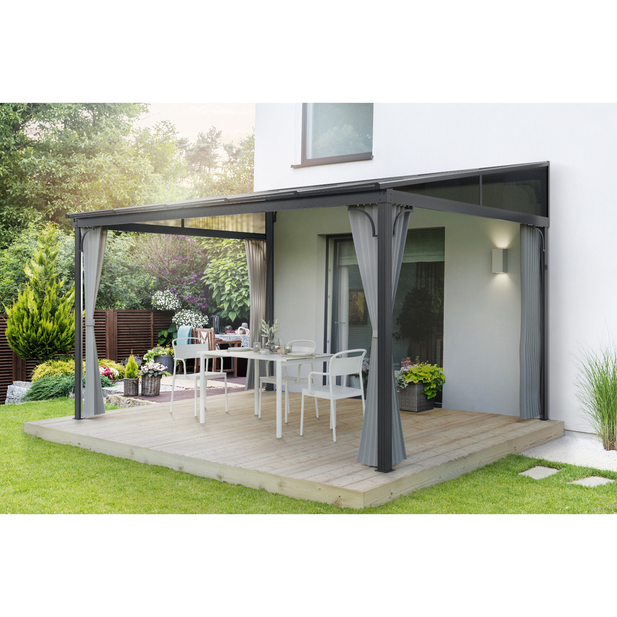 Leco Terrassenüberdachung Melanie mit Seitenteilen aus Anthrazit, B: 400 cm, T: 300 cm, H: 266 cm - Bild 5