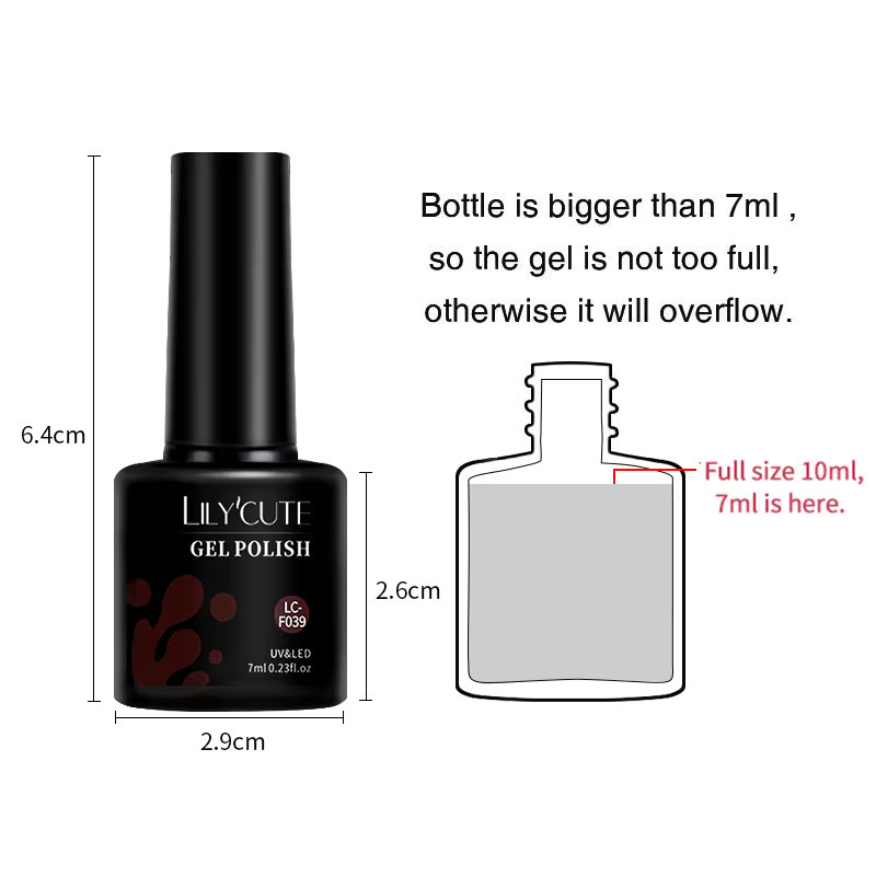 LILYCUTE Nagellack Set, Kaffee Braun, 8 Teile, 7 ml, Glänzend - Bild 3