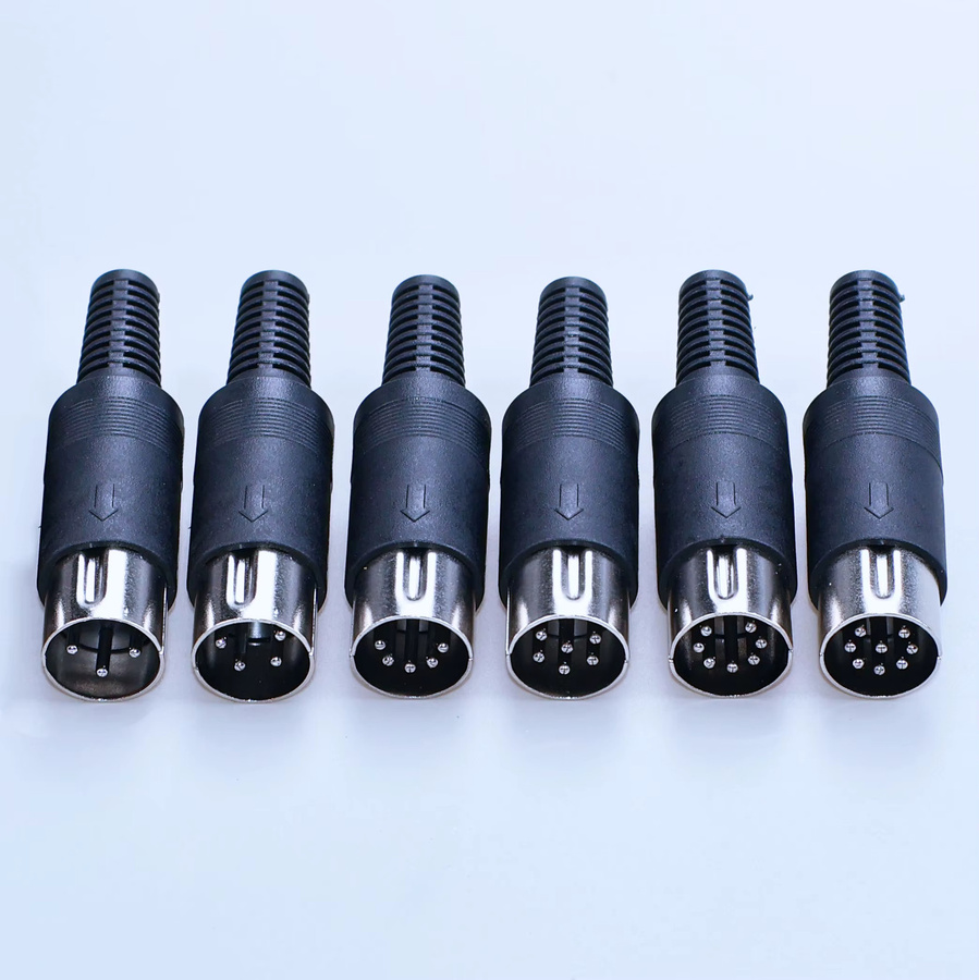 ChengHaoRan DIN-Stecker und Buchse Set mit Kunststoffgriff und Buchsengehäuse für Panelmontage in Schwarz zum Löten - Bild 2
