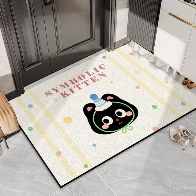 Rutschfeste und schmutzabweisende Fußmatte aus Polyester in Weiß, B/B: 40 x 60 cm - Bild 1