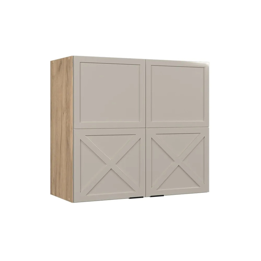 Vicco Hängeschrank Fame-Line Glashängeschrank mit Soft-Close-Türen und Regalböden, Eiche Grau-Beige, B: 80 cm, H: 72 cm, T: 34,1 cm - Bild 2