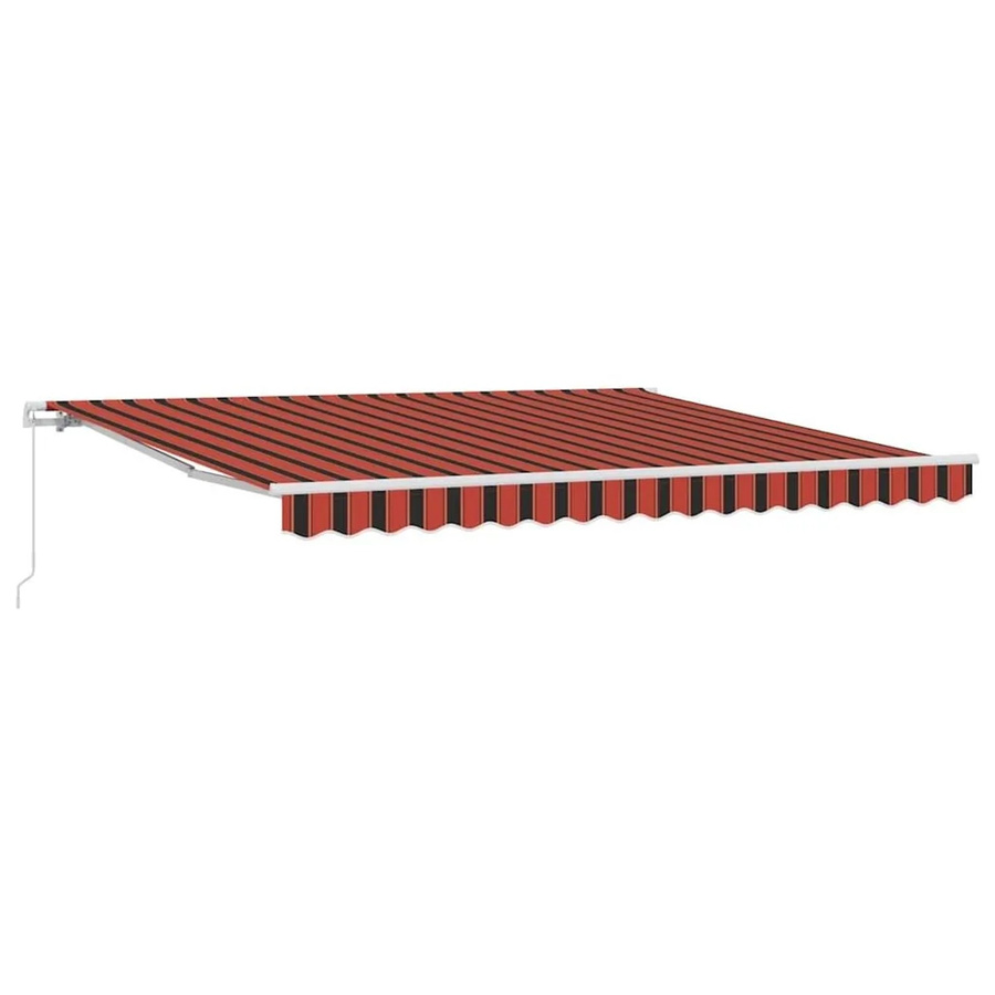 vidaXL Einziehbare Markise mit Faltarmen aus Aluminium und Polyester in Orange und Braun B: 400 cm, T: 300 cm - Bild 2