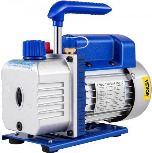 VEVOR Vakuumpumpe 3CFM 1/4HP Unterdruckpumpe 220V in Blau - Bild 1