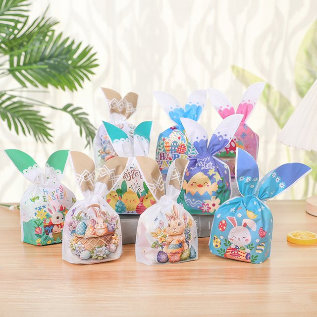 25 Stück Niedliche Kaninchen Ohren Süßigkeiten Taschen für Ostern und Frühlingspartys in Mehrfarbig - Bild 1