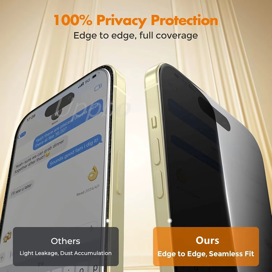 5er-Pack Bolomboy Anti-Spy Sichtschutz Panzerglas für iPhone Modelle, Transparent - Bild 2