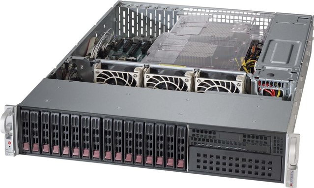 Supermicro SC213 BAC8-R1K23LPB Rack-Montage Gehäuse, 2U, E-ATX, SATA/SAS, Hot-Swap, 1200 Watt, Schwarz/Grau - Bild 1