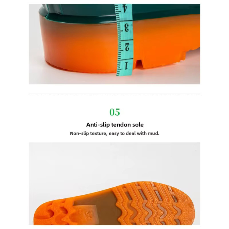 QHSPE Sicherheitsschuhe für Damen und Herren, rutschfeste Regenstiefel aus PVC-Gummi in Blau, atmungsaktiv und bequem für die Küche - Bild 3