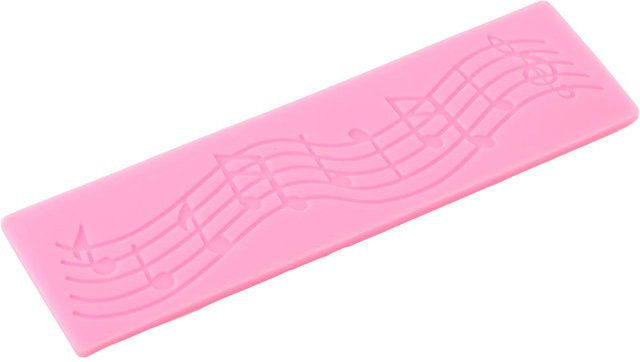 Silikonform mfySpace mit Musiknoten für Fondant und Kuchen Dekoration, Pink - Bild 1