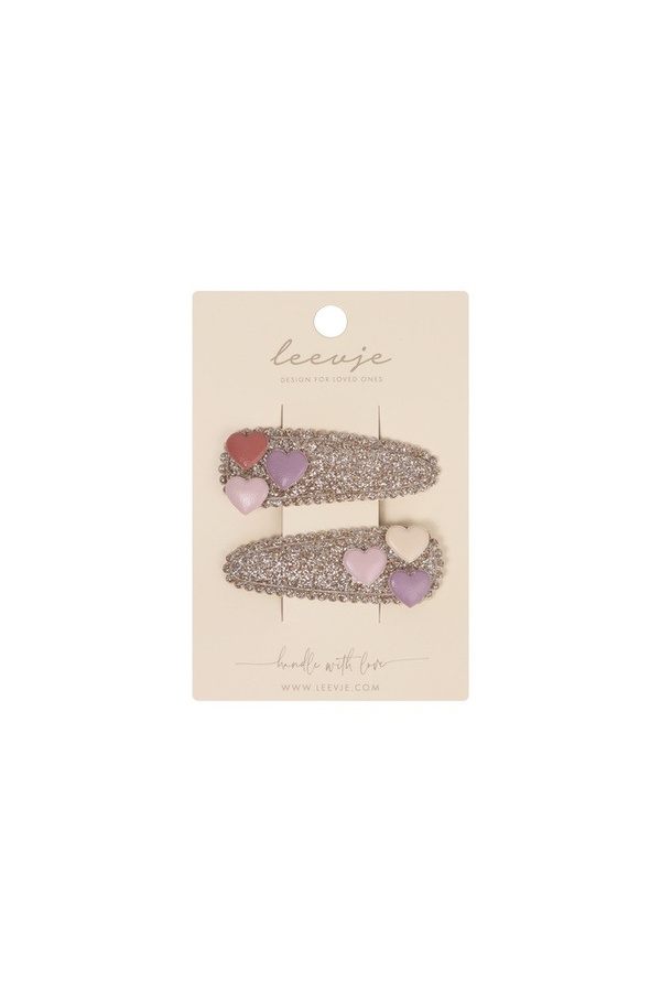 Leevje Haarspangen Glitter Heart Clips, Kinder - Bild 1