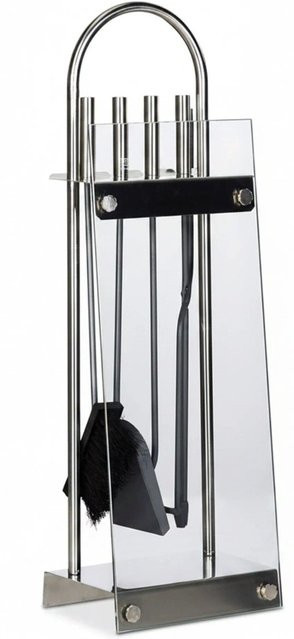 Relaxdays Kaminbesteck aus Edelstahl in Silber, 5-teilig, B/T/H: 75 x 24,5 x 17 cm - Bild 1