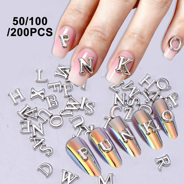 SWEET TREND Nagel Charms 3D Mixed Letter, Gold, 50 Stück, Unisex - Bild 1