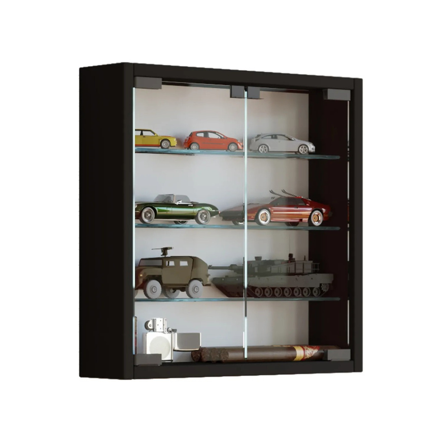 VCM Hängevitrine Mandosa S in Schwarz mit ESG-Sicherheitsglas, B/H/T: 40 x 40 x 10 cm - Bild 4