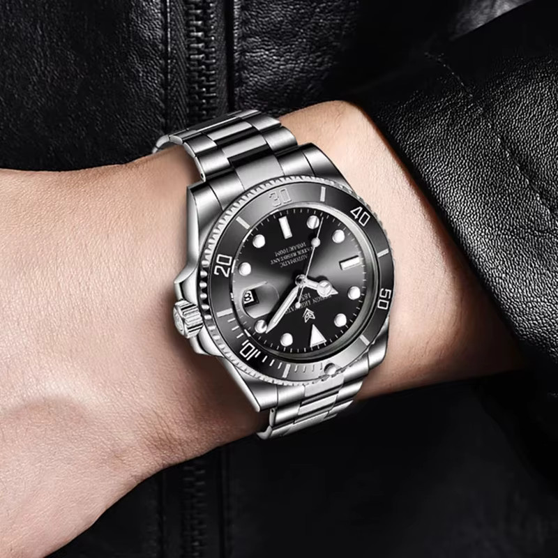 Lige Armbanduhr Automatik, Edelstahl, Gold, Bicolor, Herren - Bild 5