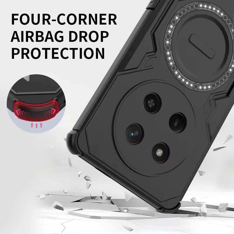 Stoßfeste Magnet-Schutzhülle für Huawei Honor 200, 400 Pro, X9C und Magie 7 Lite mit Wärmeableitung in Schwarz oder Rot - Bild 2