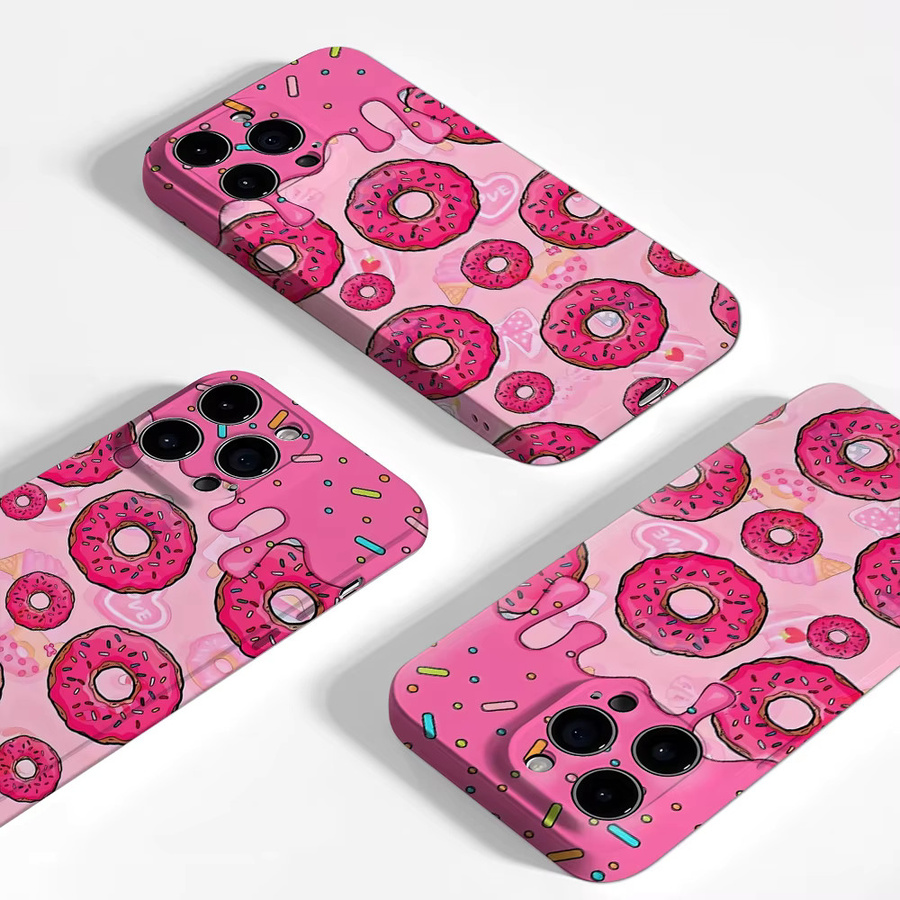 Pink Donut Delight Handyhülle für Apple iPhone 17 16 15 14 13 12 11 Pro Max Plus mit doppelschichtiger Rückseite in Pink - Bild 3