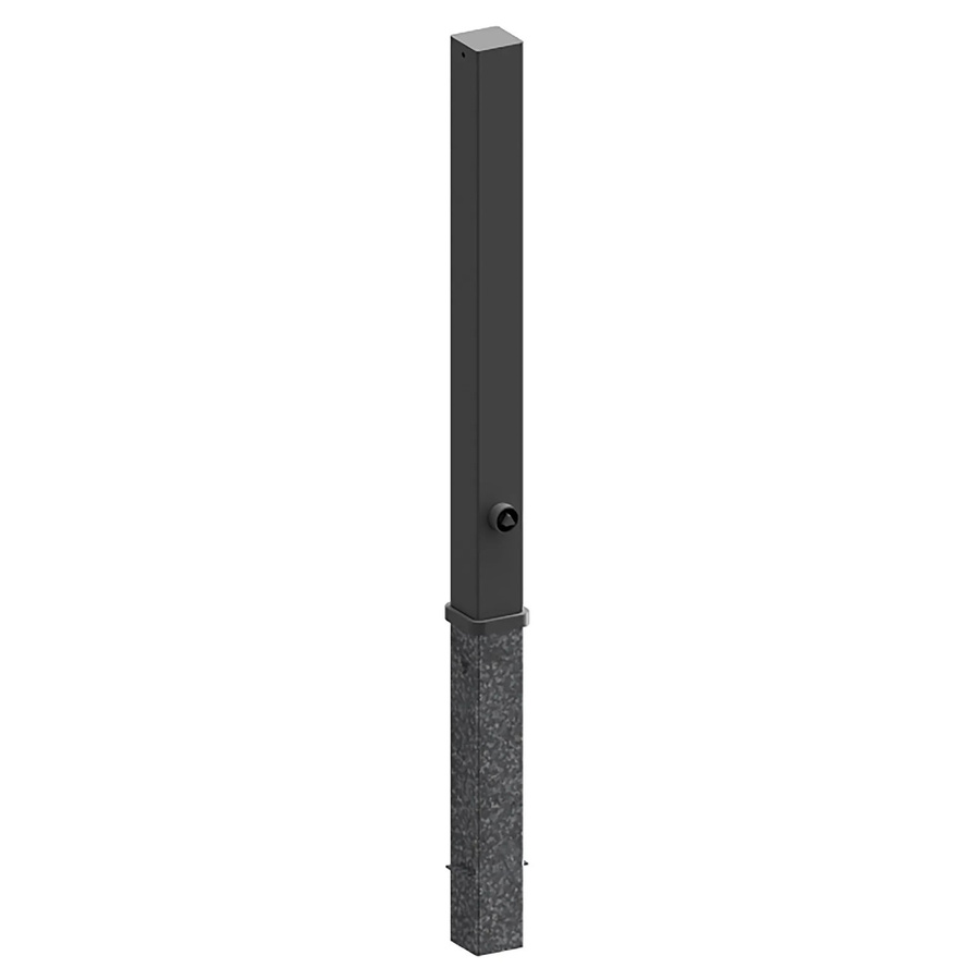Schake Stilpoller Dreikant herausnehmbar selbsteinrastend aus Stahl in Eisengrau Höhe: 90 cm, Breite: 8 cm, Tiefe: 8 cm - Bild 2