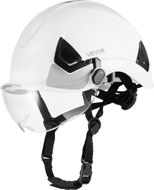 Industrieller Schutzhelm von Buying Solutions, MB mit Visier und 6-Punkt-Ratschenaufhängung, weiß, ABS-Hartschalenhelm nach EN 397 und ANSI/ISEA Z89.1 - Bild 1