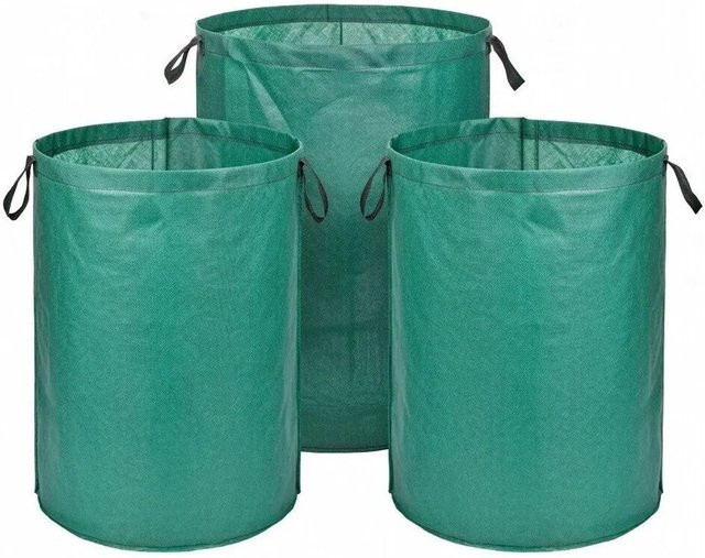 TTL GARDEN Laubsack Set in Grün, 3er Set mit Griffen und selbststehender Funktion für Gartenabfall, Volumen: 1x 120 l und 2x 272 l - Bild 1