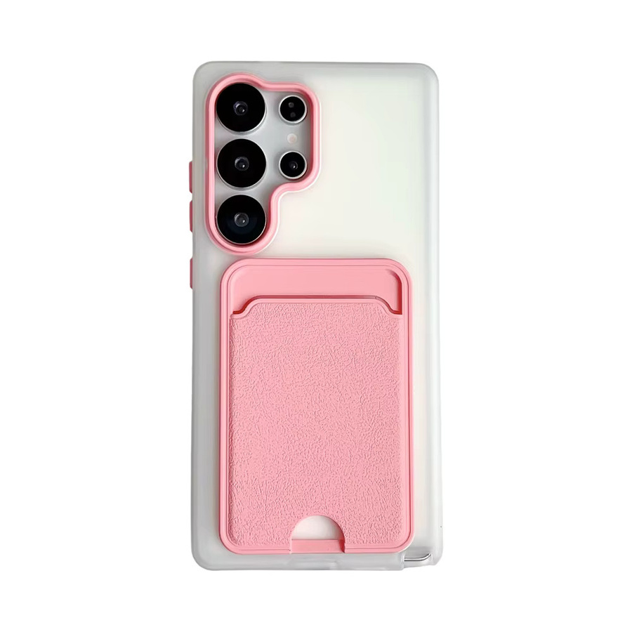 Stoßfeste Samsung Handyhülle mit Kartenfach und Brieftaschenfunktion in Pink für Galaxy S25, S24, S23 Ultra Plus und S24 FE - Bild 3