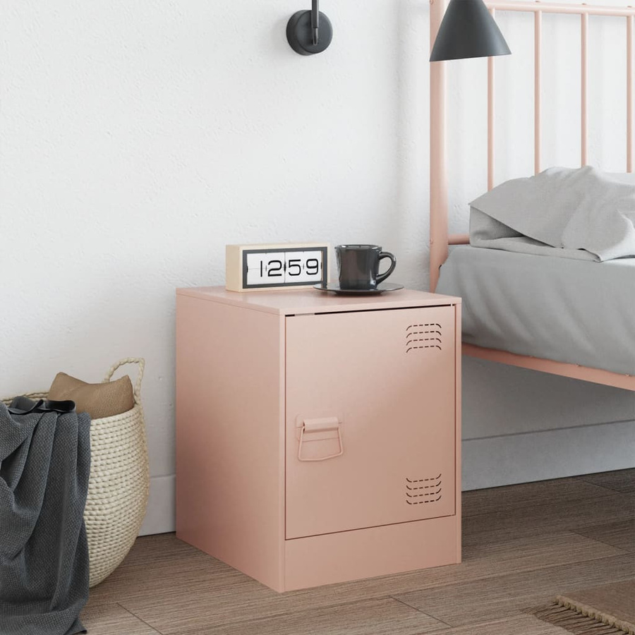 vidaXL Nachttisch aus Stahl in Rosa, B/T/H: 34,5 x 39 x 44 cm - Bild 2