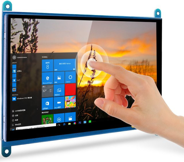 SHCHV 7-Zoll IPS Touchscreen Display mit kapazitivem HDMI-TFT-LCD in Blau für Raspberry Pi 4, Orange Pi und Windows PC/Laptop - Bild 1