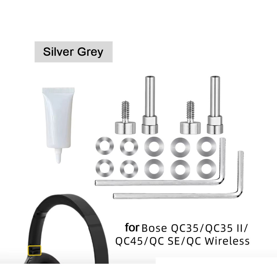 POYATU Ersatz-Scharnierschrauben für Bose QC35, QC35 II, QC45 und QC SE Kopfhörer in Schwarz und Silber - Bild 1