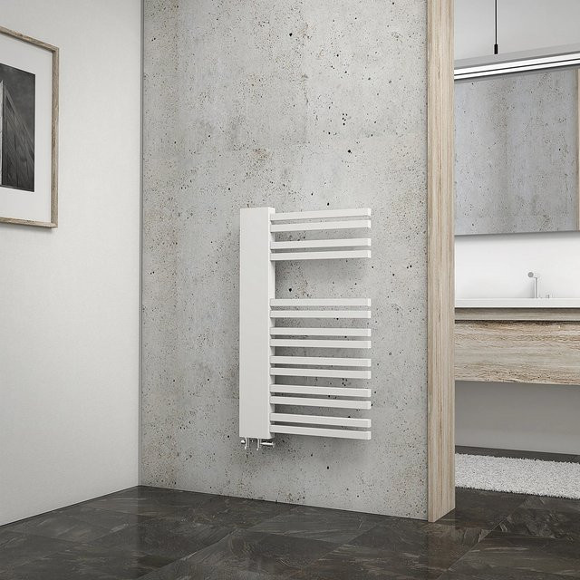 Schulte Design-Heizkörper Bologna in Alpinweiß, Version Links, Breite: 81 cm, Höhe: 50 cm - Bild 1