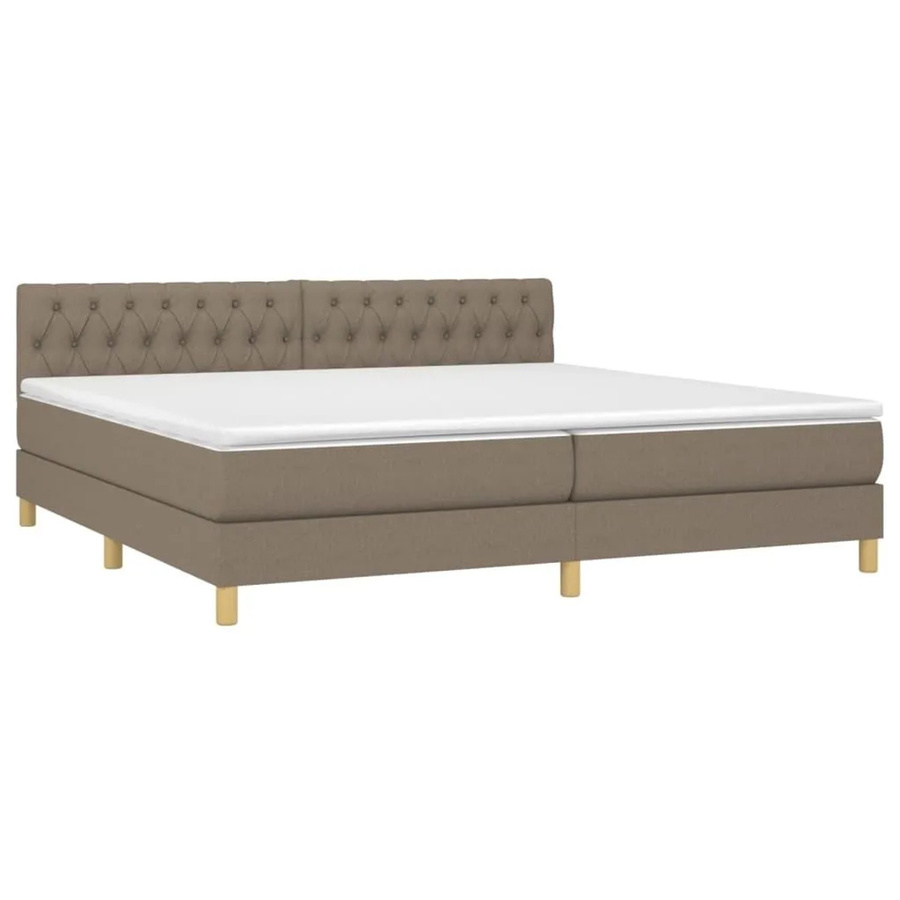vidaXL Boxspringbett mit Matratze in Beige, Hybrid-Bett mit LED-Unterbettbeleuchtung und USB-Anschluss, B/T/H: 200 x 200 x 78 cm - Bild 2