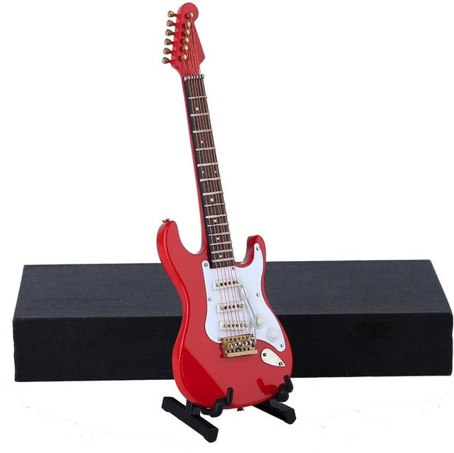 Yiran Furniture Mini-E-Gitarre Musikinstrument aus Holz mit Etui Set - Bild 1