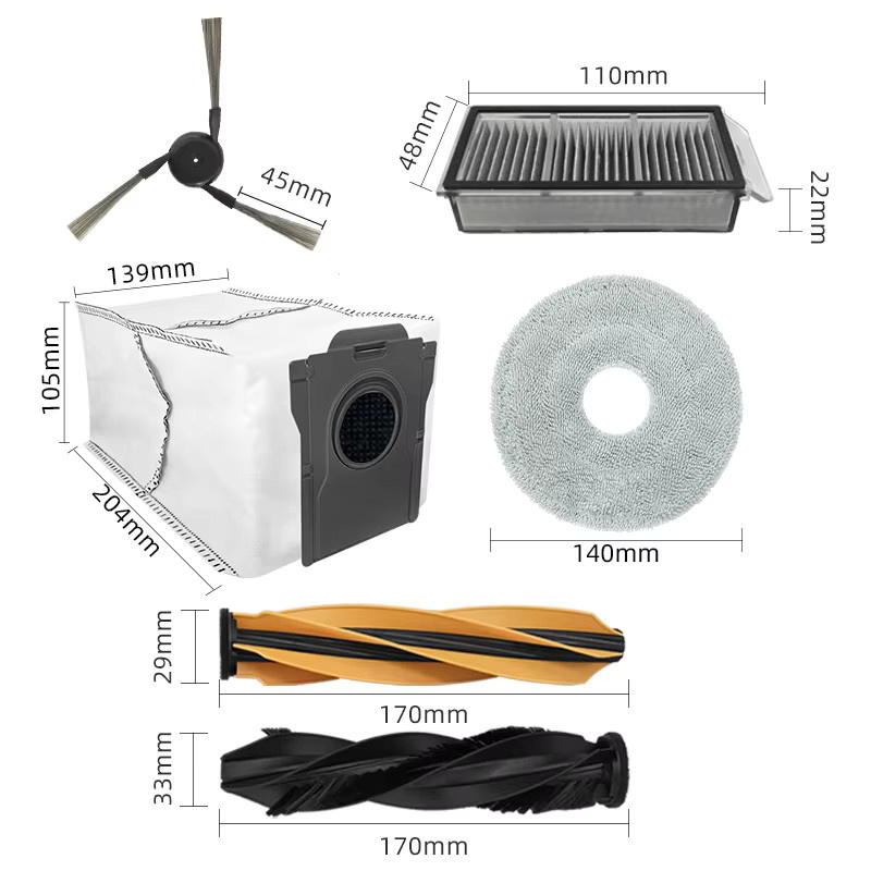 Dreame Zubehör-Set mit Hauptseitenbürsten, Filtern, Staubbeuteln und Mopp-Tuch-Pads für X50 Ultra, X50 Master, L50 Pro Ultra und L40S Pro Ultra - Bild 2