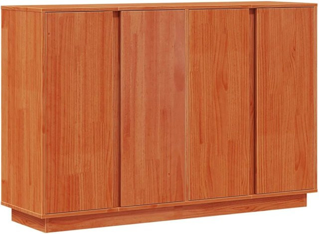 vidaXL Sideboard aus massivem Kiefernholz in Wachsbraun, B/T/H: 120 x 35 x 80 cm - Bild 1