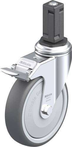 Blickle LKRA-PATH 126KF-11-FI-EV14 Lenkrolle mit Feststeller in Grau und Silber, Rad-Durchmesser: 125 mm, Tragfähigkeit: 120 kg - Bild 1