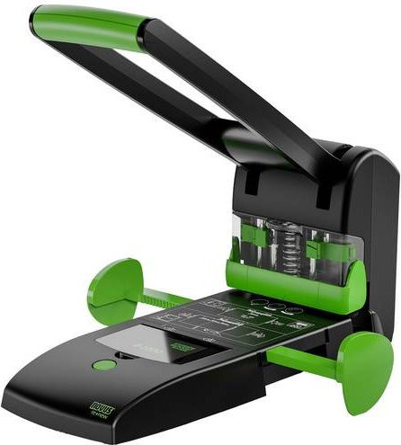 Novus Blocklocher B 2200 re+new für 2- und 4-fach Lochung in Schwarz/Grün mit bis zu 200 Blatt Kapazität - Bild 1