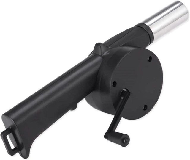 TOMTOP JMS Manueller Handkurbel-Blasebalg Tragbarer Mini-Luftbläser für Grillfeuer und Holzkohle in Schwarz, Länge: 25 cm - Bild 1