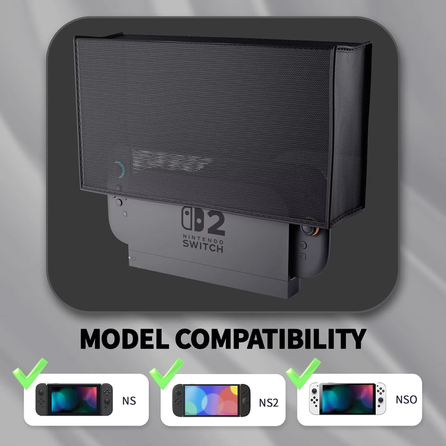 Wasserdichte und kratzfeste Staubschutzhülle aus atmungsaktivem Nylon für deine Nintendo Switch Konsole in Schwarz - Bild 4